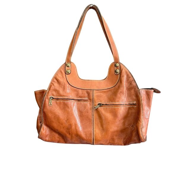 Patricia Nash Leather Western Coastal Cowgirl Ergo Studded Bag Brown Boho - Picture 2 of 14